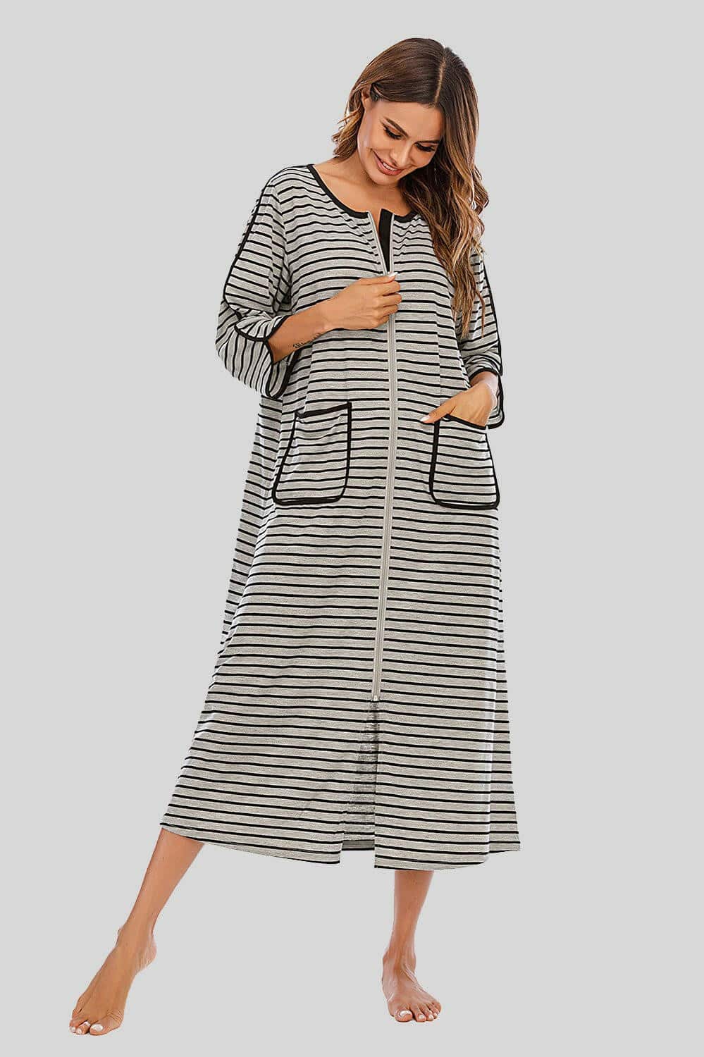Elegant sheer night dress with pockets - Love Salve